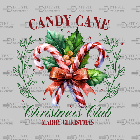 Candy Cane Christmas Club - (Ready to Press) - Christmas DTF & UVDTF Design