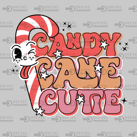Candy Cane Cutie - (Ready to Press) - Christmas DTF & UVDTF Design