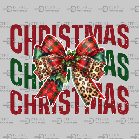 Christmas- Patterned -Ribbon  - (Ready to Press) - Christmas DTF & UVDTF Design