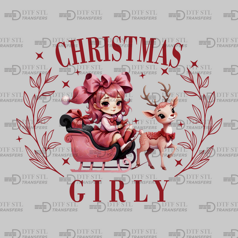 Christmas Girly - (Ready to Press) - Christmas DTF & UVDTF Design