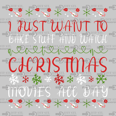 Christmas Movies and Baking  - (Ready to Press) - Christmas DTF & UVDTF Design