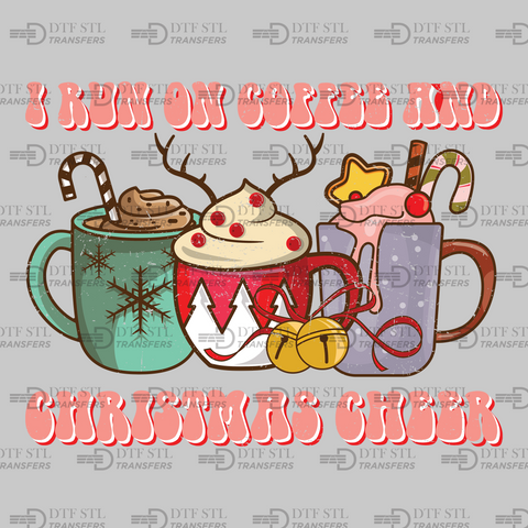 Coffee and Christmas Cheer - (Ready to Press) - Christmas DTF & UVDTF Design