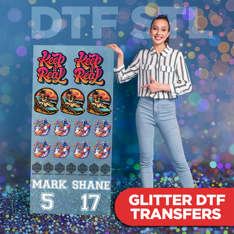 Upload a Glitter DTF Transfers Gang Sheet