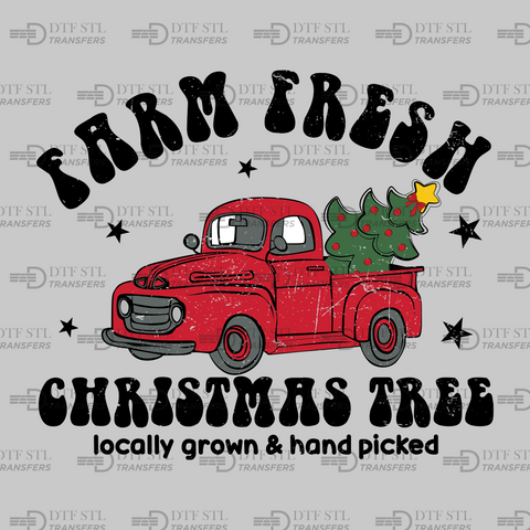 Farm Fresh Christmas Tree - (Ready to Press) - Christmas DTF & UVDTF Design