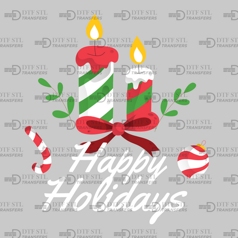 Happy Holidays - (Ready to Press) - Christmas DTF & UVDTF Design