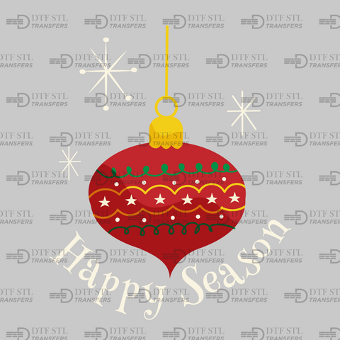 Happy Season - (Ready to Press) - Christmas DTF & UVDTF Design