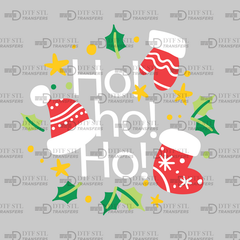 Ho Ho Ho - (Ready to Press) - Christmas DTF & UVDTF Design