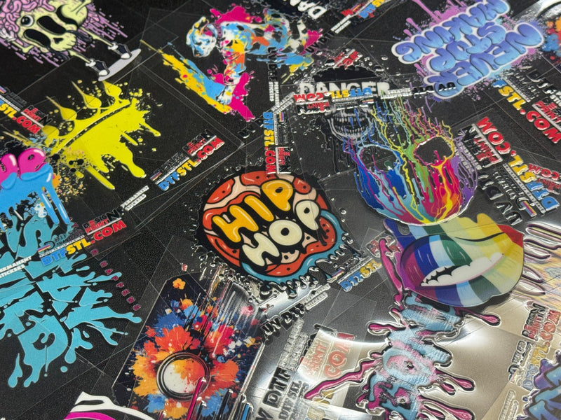 UV DTF stickers by size