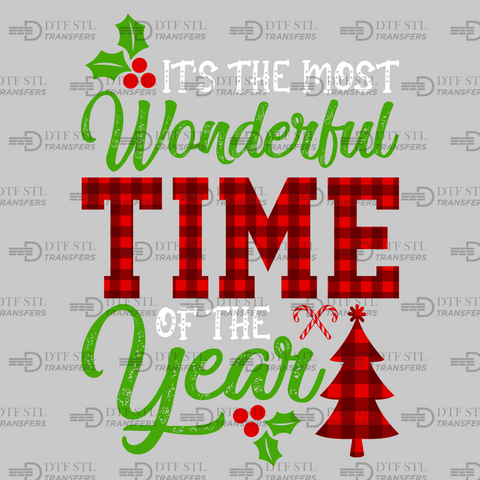 It's the Most Wonderful Time of The Year - Tree  - (Ready to Press) - Christmas DTF & UVDTF Design