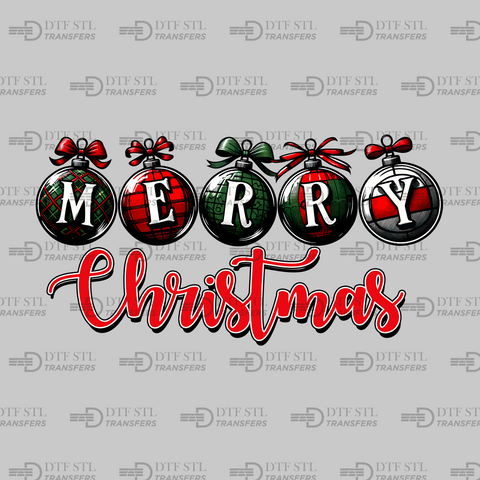 Merry Christmas-Ornaments - (Ready to Press) - Christmas DTF & UVDTF Design