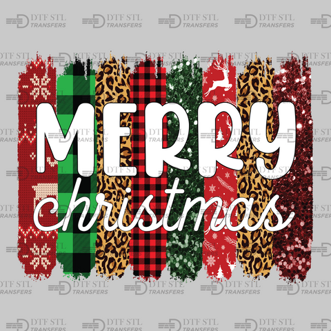 Merry Christmas - Patterns - (Ready to Press) - Christmas DTF & UVDTF Design