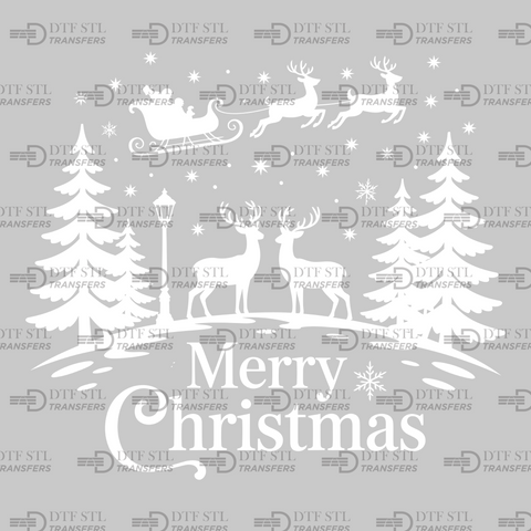 Merry Christmas - Reindeer - (Ready to Press) - Christmas DTF & UVDTF Design
