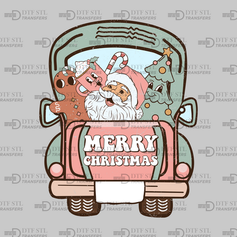 Merry Christmas - Santa Bus - (Ready to Press) - Christmas DTF & UVDTF Design