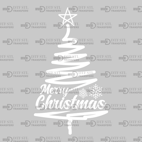 Merry Christmas Tree-Colorful - (Ready to Press) - Christmas DTF & UVDTF Design