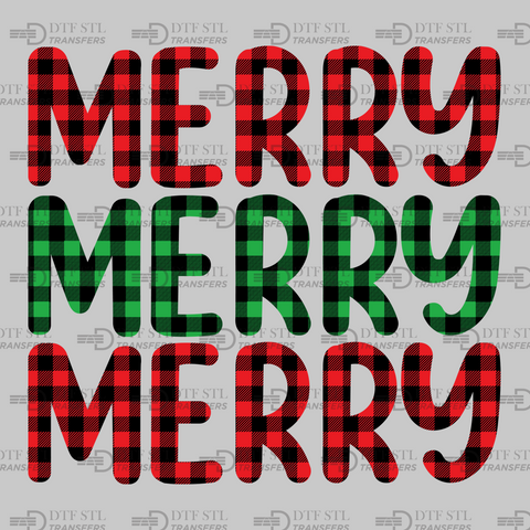 Merry Merry Merry - (Ready to Press) - Christmas DTF & UVDTF Design