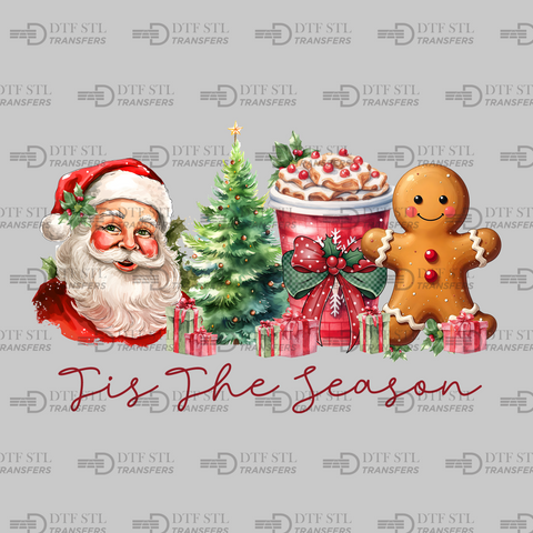 Tis The Season - Santa - (Ready to Press) - Christmas DTF & UVDTF Design